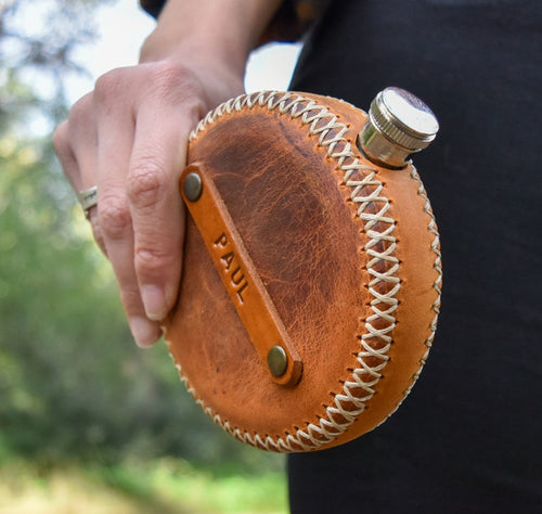 Personalized Leather Hip Flask
