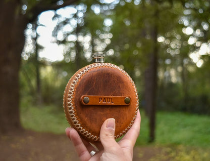 Personalized Leather Hip Flask