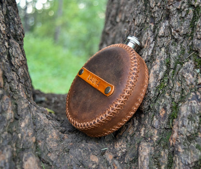 Personalized Leather Hip Flask