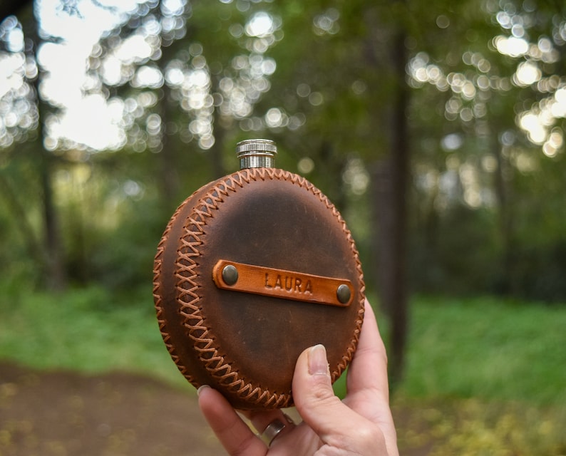Personalized Leather Hip Flask