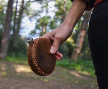 Personalized Leather Hip Flask