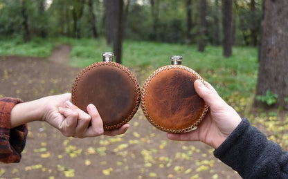Personalized Leather Hip Flask