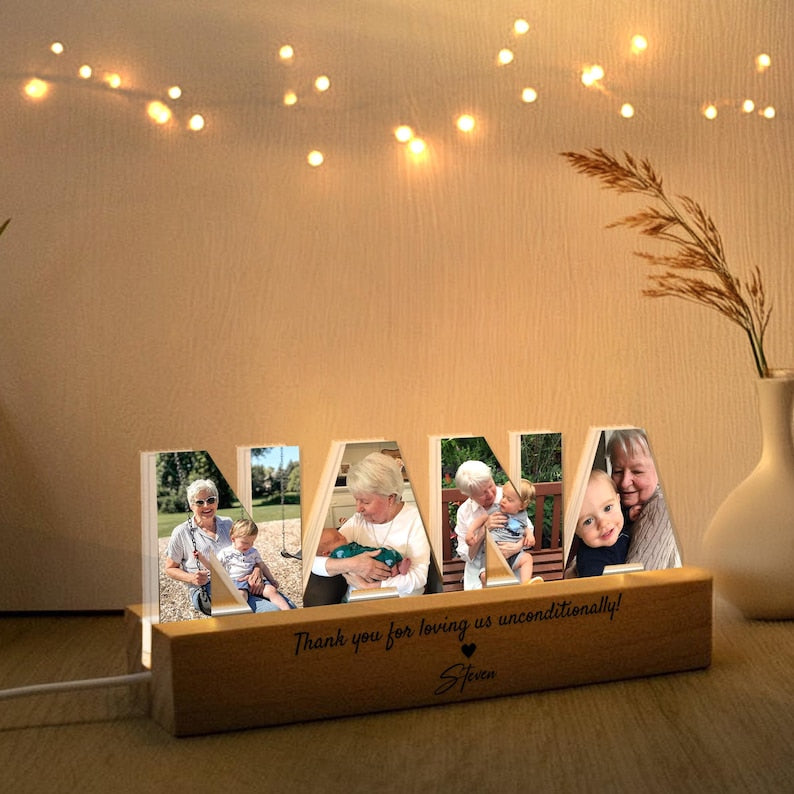 Personalized Nana Photo Collage Night Light
