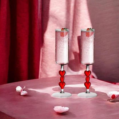 Valentines Day Flute Champagne Glasses
