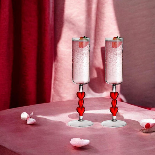 Valentines Day Flute Champagne Glasses