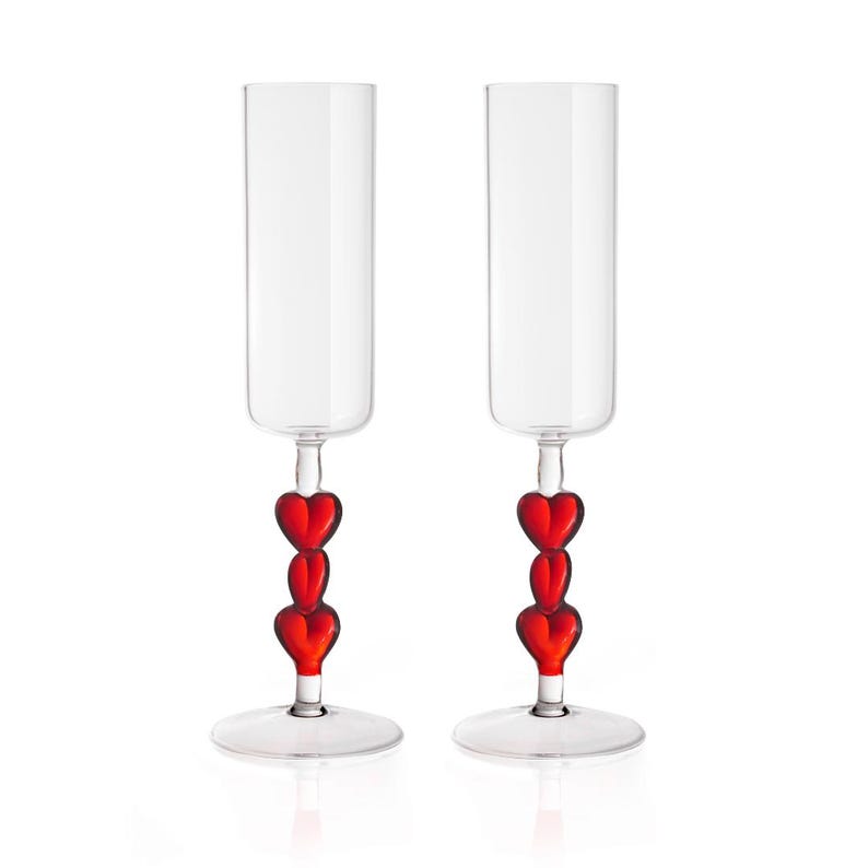 Valentines Day Flute Champagne Glasses