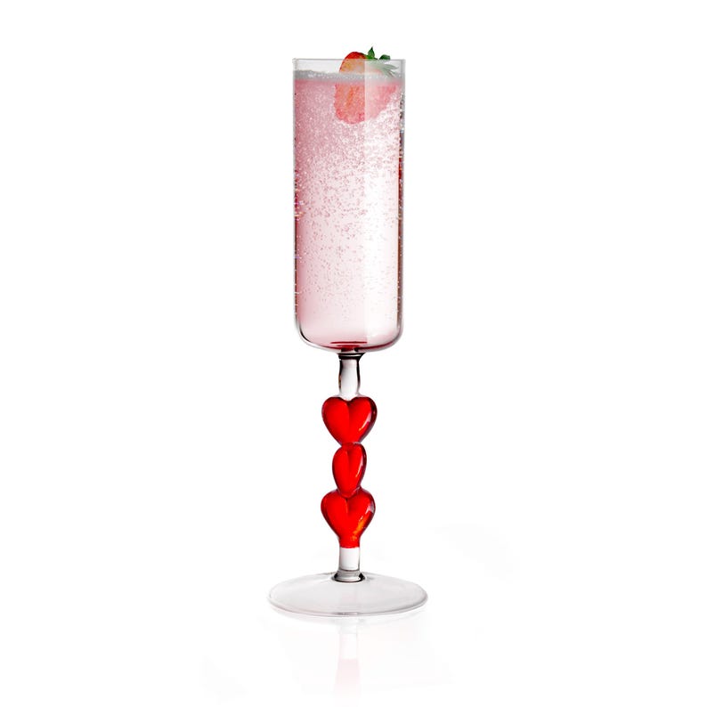 Valentines Day Flute Champagne Glasses