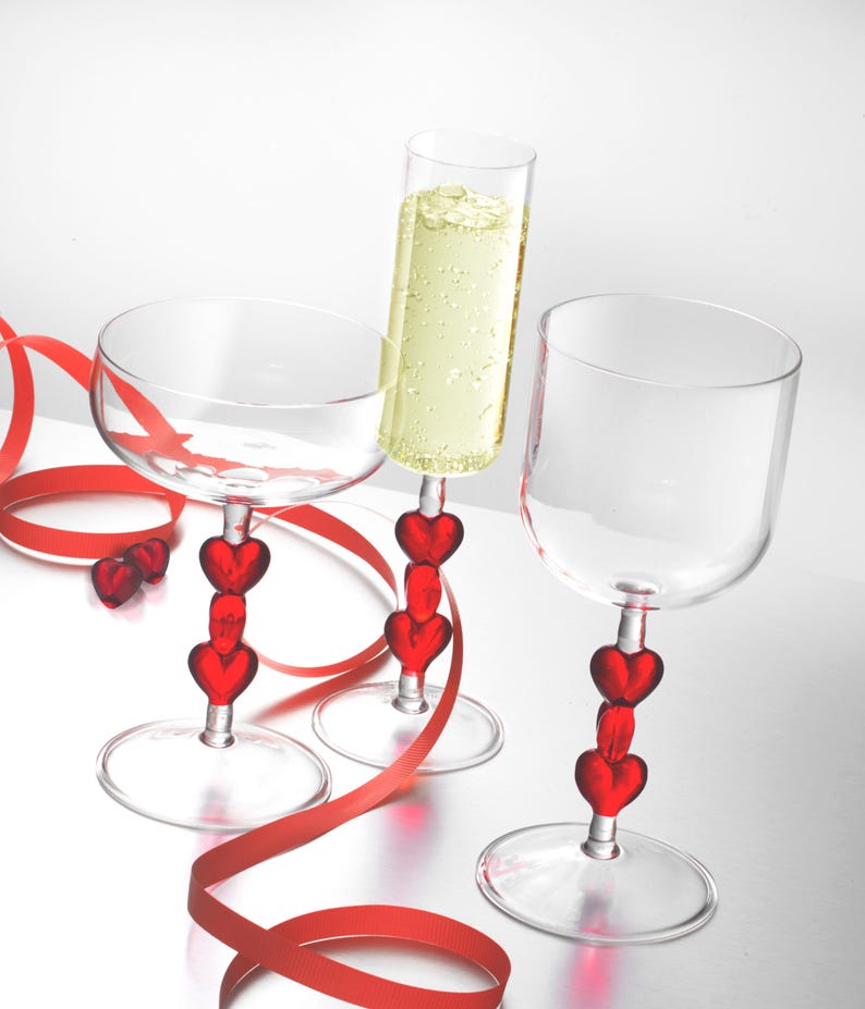 Valentines Day Flute Champagne Glasses
