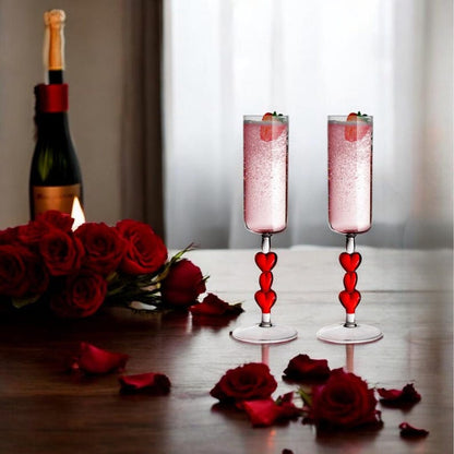 Valentines Day Flute Champagne Glasses