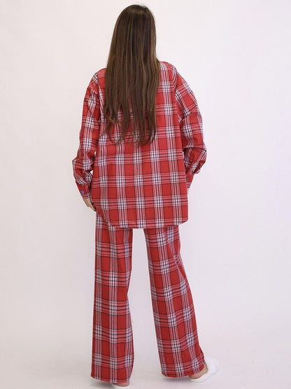 Flannel Pajama Set - Women's Cotton Sleeping Set